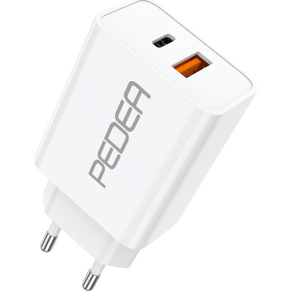 Ładowarka Pedea PEDEA Schnellladegerät Dual PD 20 Watt USB Typ A/C, weiß