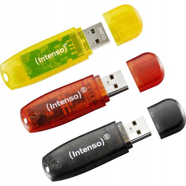 Pendrive Intenso Intenso USB Flash Drive 2.0 32GB Rainbow Line triple Pack