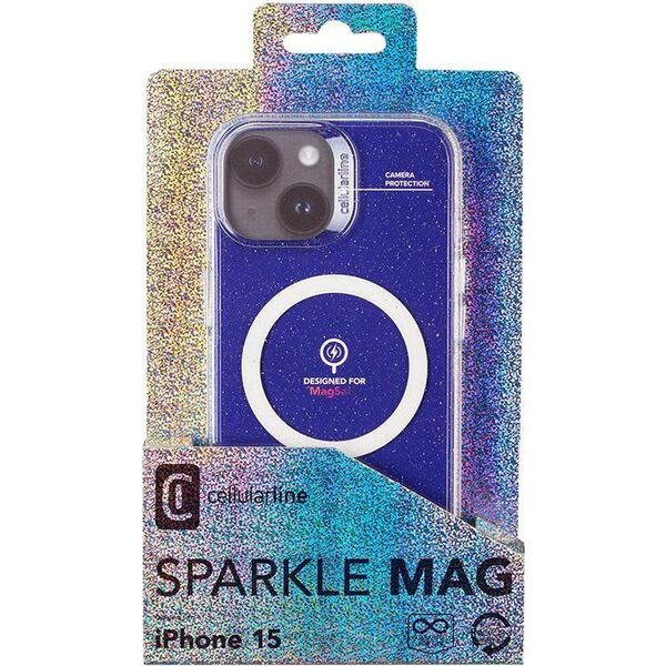 Cellular Line Cellularline Sparkle MagSafe Case MAG   iPhone 15 trans.