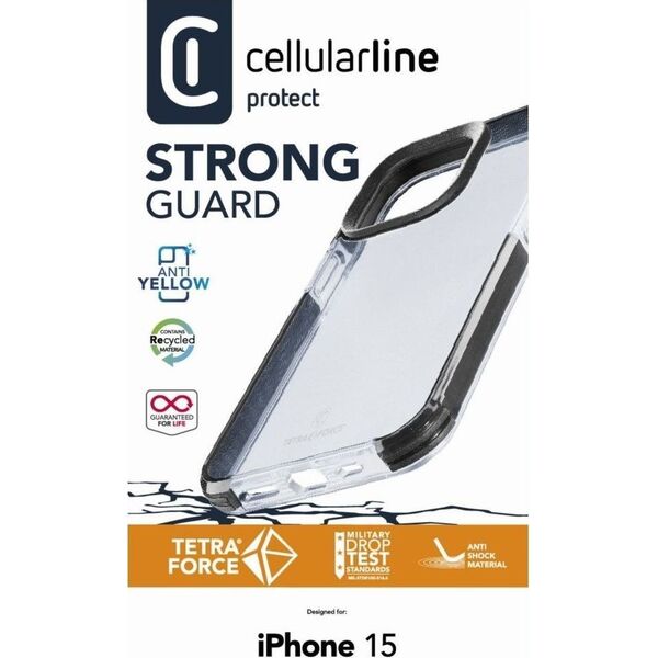 Cellular Line Cellularline Strong Guard Case iPhone 15 Clear