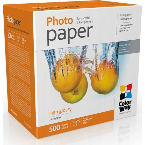 ColorWay ColorWay Photo Paper | PG2605004R | Baltas | 260 g/m² | 10 x 15 cm | Glossy