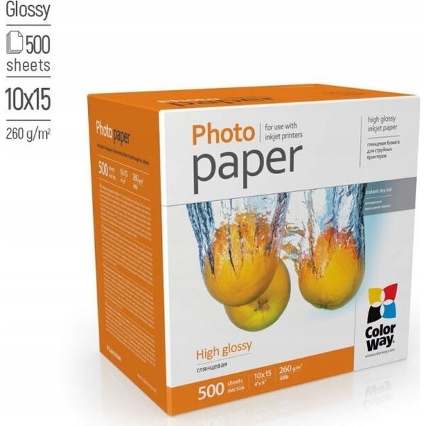 ColorWay ColorWay Photo Paper | PG2605004R | Baltas | 260 g/m² | 10 x 15 cm | Glossy
