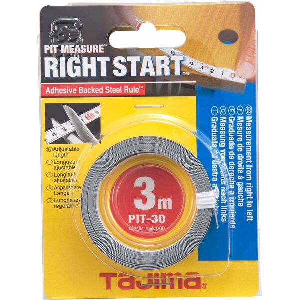 Tajima Klijuojama matavimo juosta Tajima 3m x 13mm, R - skalė iš dešinės į kairę