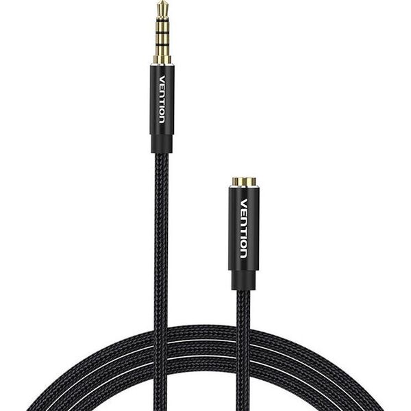 Kabel Vention Przedłużacz audio TRRS 3,5mm męski do 3,5mm żeński 1m Vention BHCBF czarny