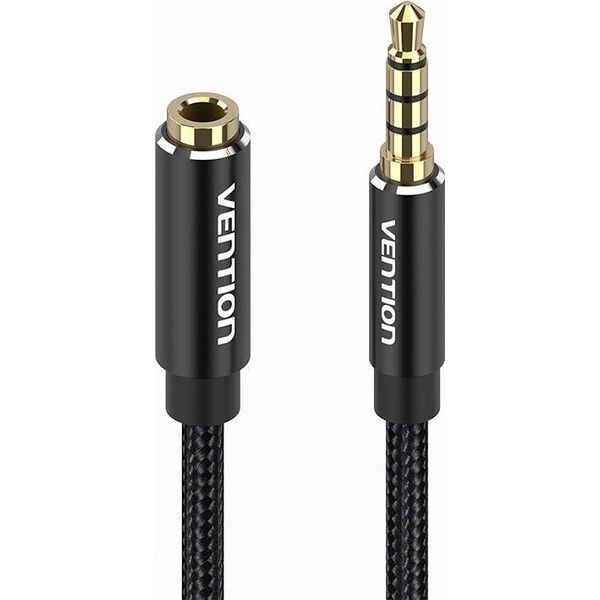 Kabel Vention Przedłużacz audio TRRS 3,5mm męski do 3,5mm żeński 1m Vention BHCBF czarny