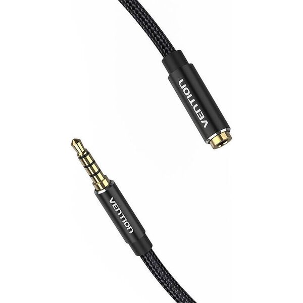 Kabel Vention Przedłużacz audio TRRS 3,5mm męski do 3,5mm żeński 1m Vention BHCBF czarny
