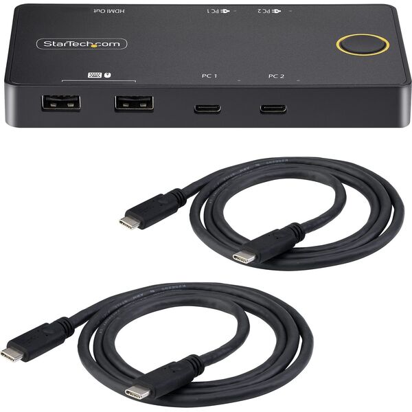 Przełącznik StarTech StarTech C2-H46-UC2-PD-KVM przełącznik KVM Czarny