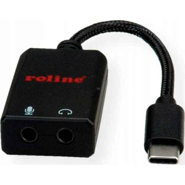 Roline ROLINE Adapter USB typu C - 2x 3,5 mm audio, męski/żeński, 0,13 m