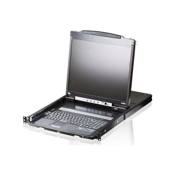 Przełącznik Aten Konsola KVM ATEN CL5800N, 48 cm LCD, VGA, PS/2-USB, port peryferyjny, niemiecki układ klawiatury