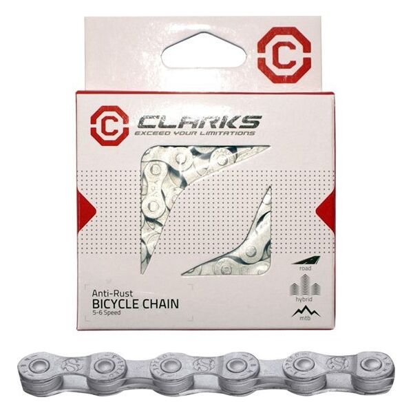Clarks Łańcuch rowerowy CLARKS C10AR, 10-rzędowy, 116 ogniw, 1/2"x11/128", Spinka, Antykorozyjny, Srebrny