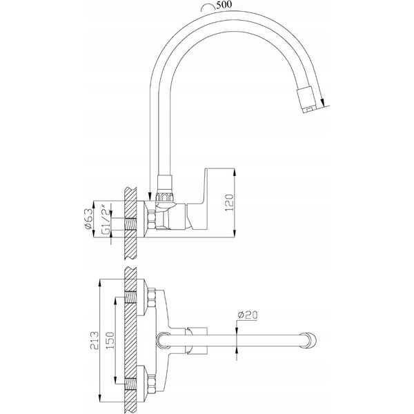 Bateria kuchenna Invena Invena bateria zlewozmywakowa Verso czarna BC-82-E4S