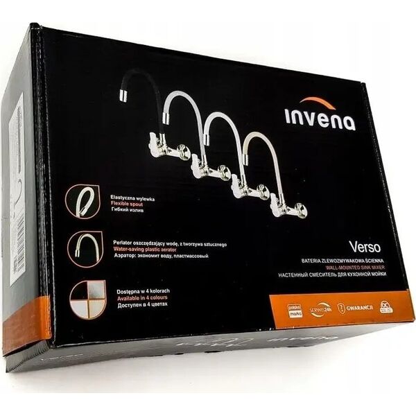 Bateria kuchenna Invena Invena bateria zlewozmywakowa Verso czarna BC-82-E4S