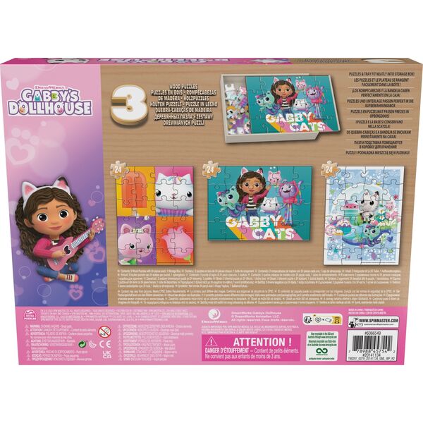 Spin Master Gabby's Dollhouse 3x24 pcs. Wooden Puzzles