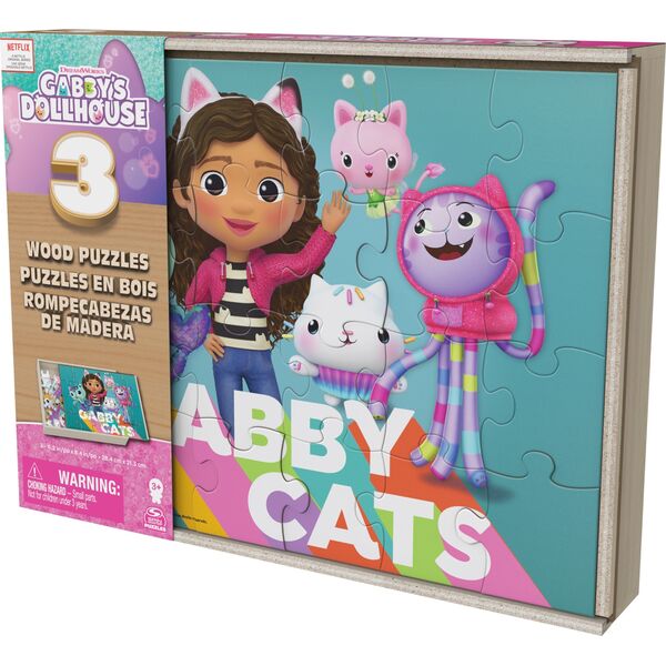 Spin Master Gabby's Dollhouse 3x24 pcs. Wooden Puzzles