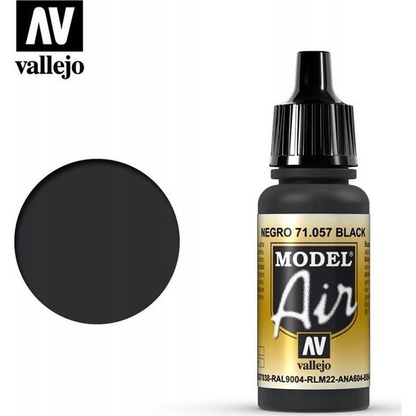 Vallejo Vallejo 71.057, 17 ml, Black, Matte, Bottle