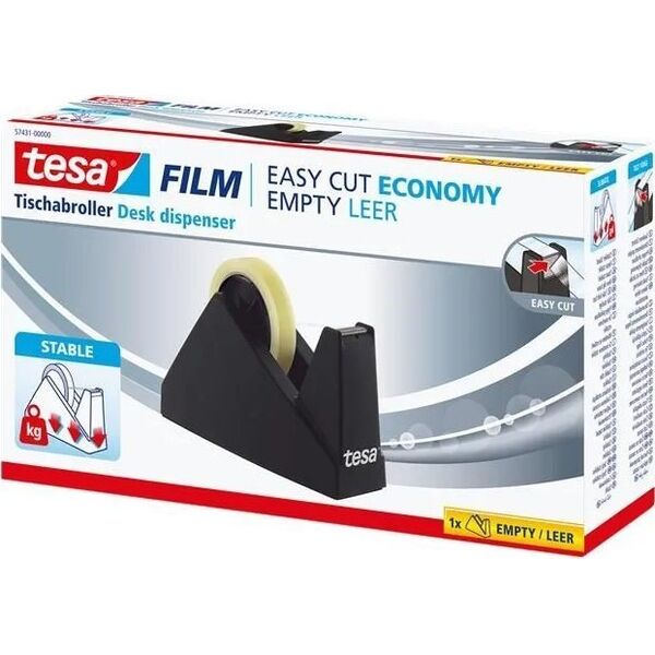 Tesa Tapedispenser sort bordmodel tesa easy cut max. 25mmx66m tape