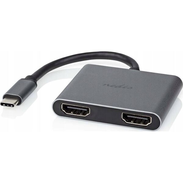 Adapter USB Nedis Nedis USB-C™ Adapter USB 3.2 Gen 1 | USB-C™ Stecker | 2x HDMI™ | | 4K@30Hz | 0.10 m | Rund | Vernickelt | PVC | Schwarz | Box