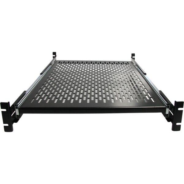 StarTech StarTech.com 2U Sliding Server Rack Mount Shelf - 20 to 30in Adjustable Mounting Depth - Vented - 50lb - Heavy Duty Universal 19” Rack Shelf for Equipment Rack - 24in Deep, Adjustable shelf, Black, Steel, 22.7 kg, 2U, EIA RS310-C