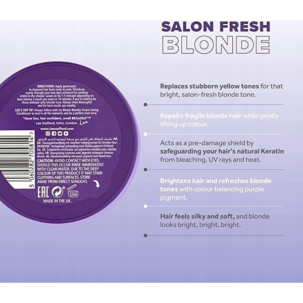 Lee Stafford Lee Stafford Bleach Blondes Purple Toning Treatment Mask