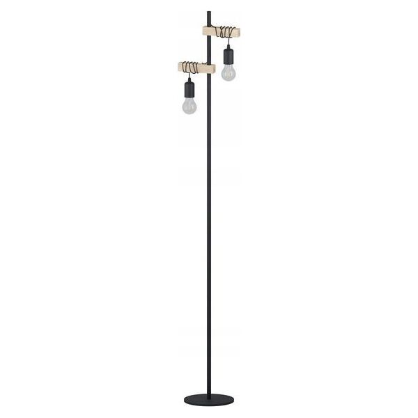 Lampa podłogowa EGLO EGLO TOWNSHEND 1 GULV 2L SORT/TRÆ FSC