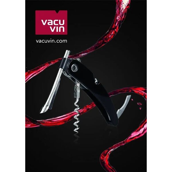 Vacu Vin Vacu Vin Single Pull Corkscrew, Black, Stainless steel, Plastic, Stainless steel, 38 mm, 19 mm, 135 mm