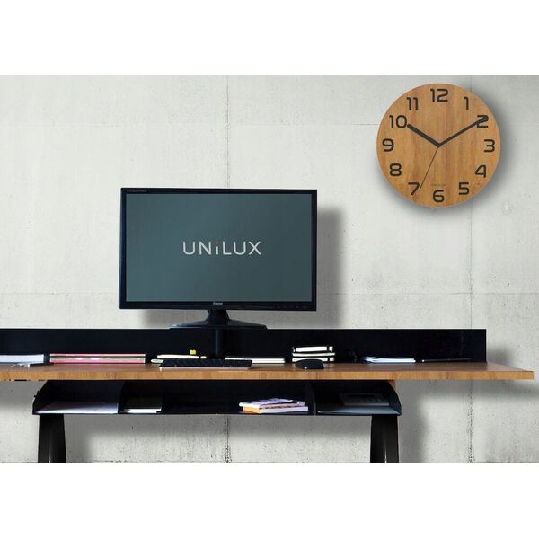 Unilux Unilux Palma, Wall, Quartz clock, Round, Bamboo, Wood, Retro