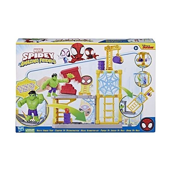 Figurka Marvel Marvel Spidey and His Amazing Friends Hulk''s Smash Yard, Action/Adventure, Spider-Man & Hulk, 3 yr(s), Multicolour, Plastic