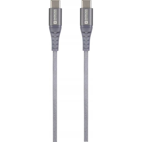 Kabel USB Skross USB-C - USB-C 1.2 m Szary (SKCA0017C-C120CN)