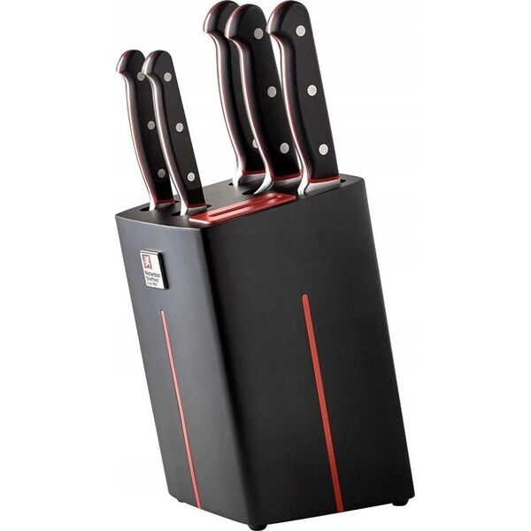 Richardson Sheffield VELOCITY - 5 pc knife block with sharpener - black