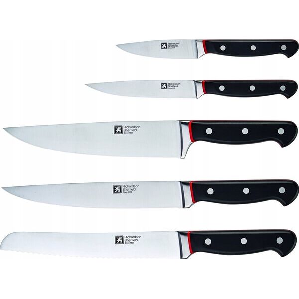 Richardson Sheffield VELOCITY - 5 pc knife block with sharpener - black