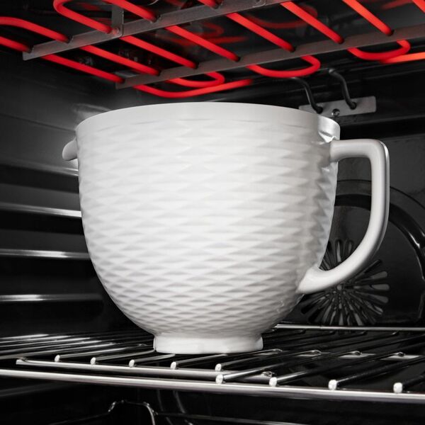 Robot planetarny KitchenAid KitchenAid 5KSM2CB5LW, Single, White, 4.7 L, Ceramic, Italy