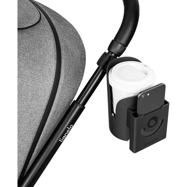Lionelo Uchwyt na kubek i telefon Ove Black Carbon Lionelo