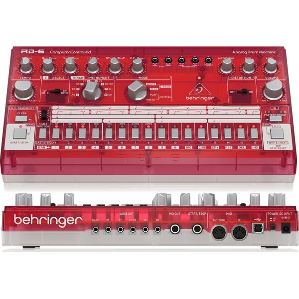 Behringer Behringer RD-6-SB Maszyna perkusyjna - czerwony przeźroczysty