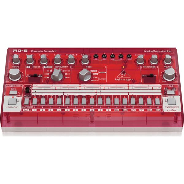 Behringer Behringer RD-6-SB Maszyna perkusyjna - czerwony przeźroczysty