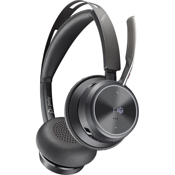 Słuchawki Poly POLY Zestaw słuchawkowy Voyager Focus 2 z certyfikatem Microsoft Teams USB-C-C + przejściówka USB-C/A + podstawka ładująca