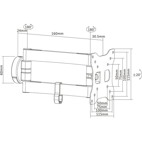 MultiBrackets Uchwyt ścienny na monitor 9" - 32" M VESA Full-Motion II