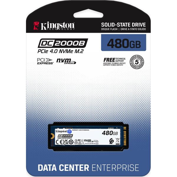 Dysk serwerowy Kingston DC2000B 480GB PCI-E x4 Gen 4 NVMe  (SEDC2000BM8/480G)