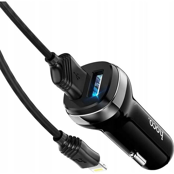 Ładowarka Hoco HOCO ładowarka samochodowa 2x USB + kabel USB A do iPhone Lightning 8-pin 2,4A Z40 czarna