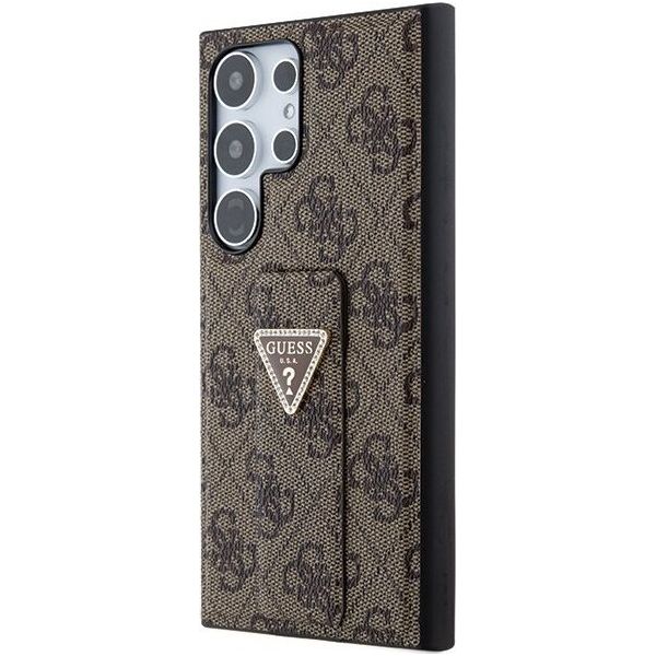 Guess Guess Grip Stand 4G Triangle Strass Logo - Etui Samsung Galaxy S24 Ultra (brązowy)