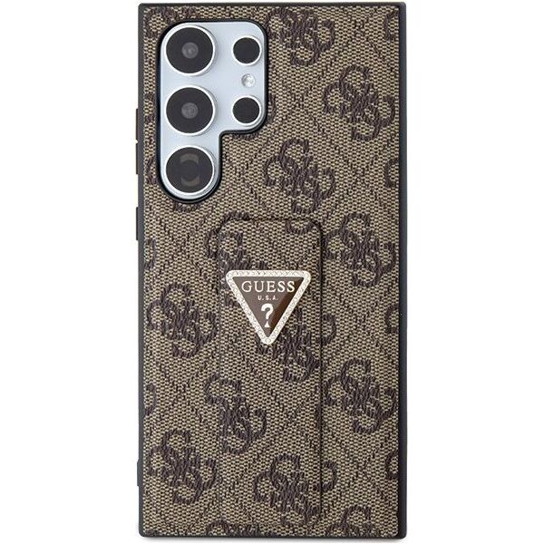 Guess Guess Grip Stand 4G Triangle Strass Logo - Etui Samsung Galaxy S24 Ultra (brązowy)