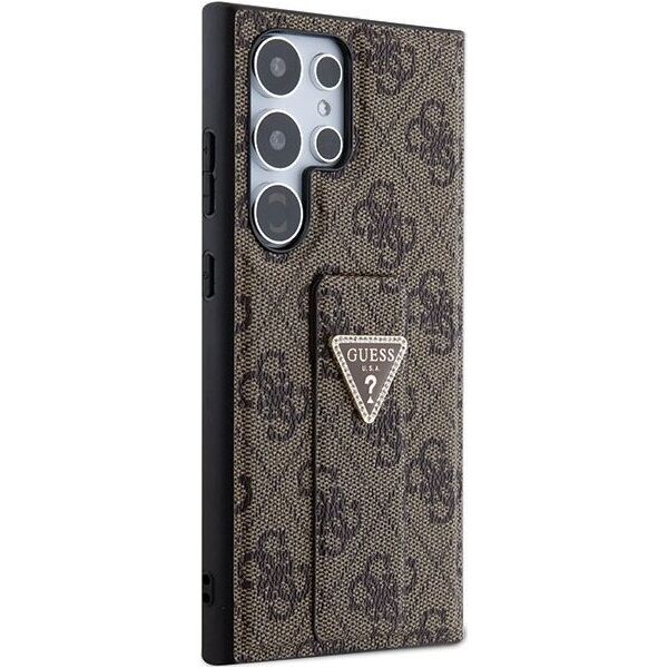 Guess Guess Grip Stand 4G Triangle Strass Logo - Etui Samsung Galaxy S24 Ultra (brązowy)