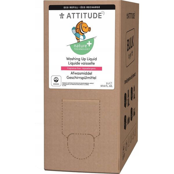 Attitude Attitude, Płyn do zmywania naczyń i butelek dziecięcych,  bezzapachowy, 2L