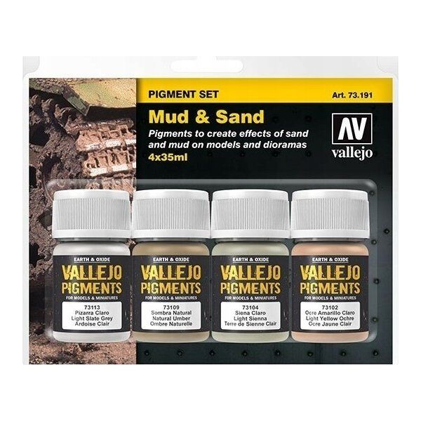Vallejo Vallejo: 73.191 - Pigment Set - Mud & Sand (4x35 ml)
