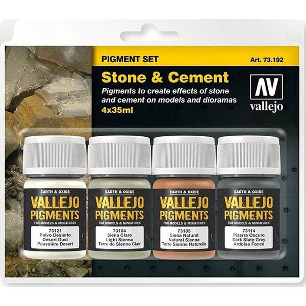 Vallejo Vallejo: 73.192 - Pigment Set -Stone & Cement (4x35 ml)