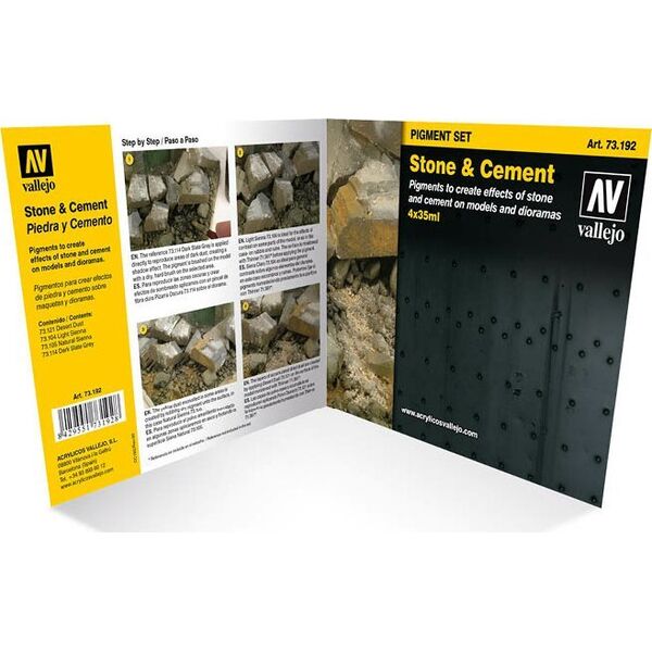 Vallejo Vallejo: 73.192 - Pigment Set -Stone & Cement (4x35 ml)