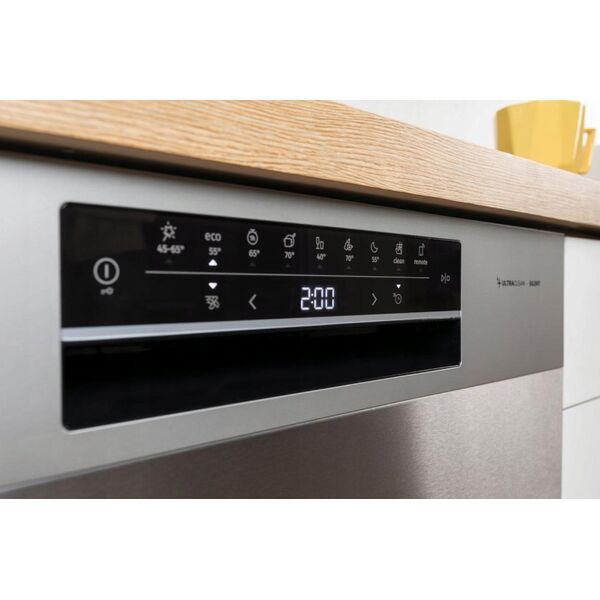 Zmywarka Gorenje Gorenje | Dishwasher | GS643E90X | Free standing | Width 59.9 cm | Number of place settings 16 | Number of programs 6 | Energy efficiency class E | Display | AquaStop function | Silver