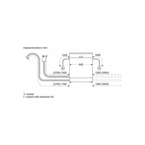 Zmywarka Bosch Dishwasher | SMV4HAX19E | Built-in | Width 60 cm | Number of place settings 13 | Number of programs 6 | Energy efficiency class D | Display | AquaStop function | White