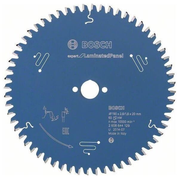 Bosch TARCZA PILARSKA EXPERT FOR LAMINATED PANEL 190*20*2.2 60T