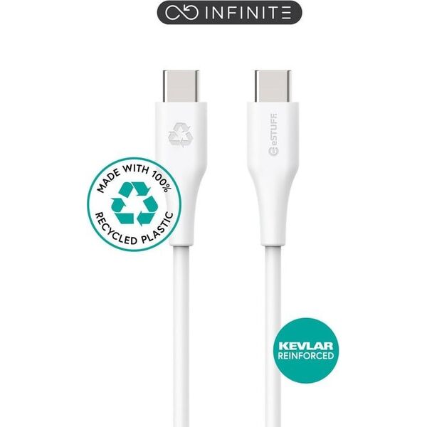 Kabel USB eStuff USB-C - USB-C 1 m Biały (INFINITE USB-C Cable 1m)