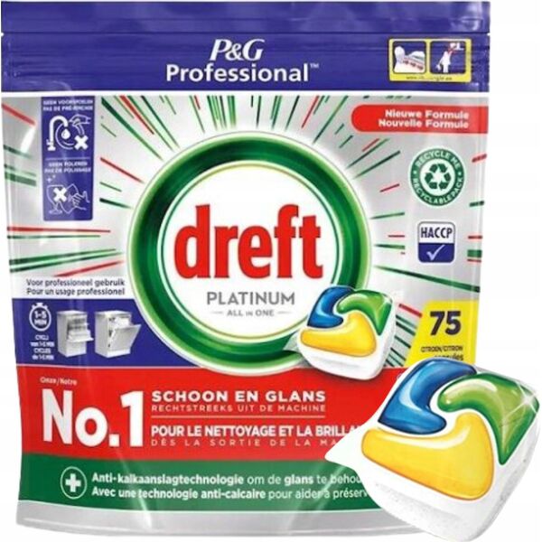 Lumarko Dreft Platinum 75szt Tabletki Do Zmywarki Lemon 1118g Lumarko!